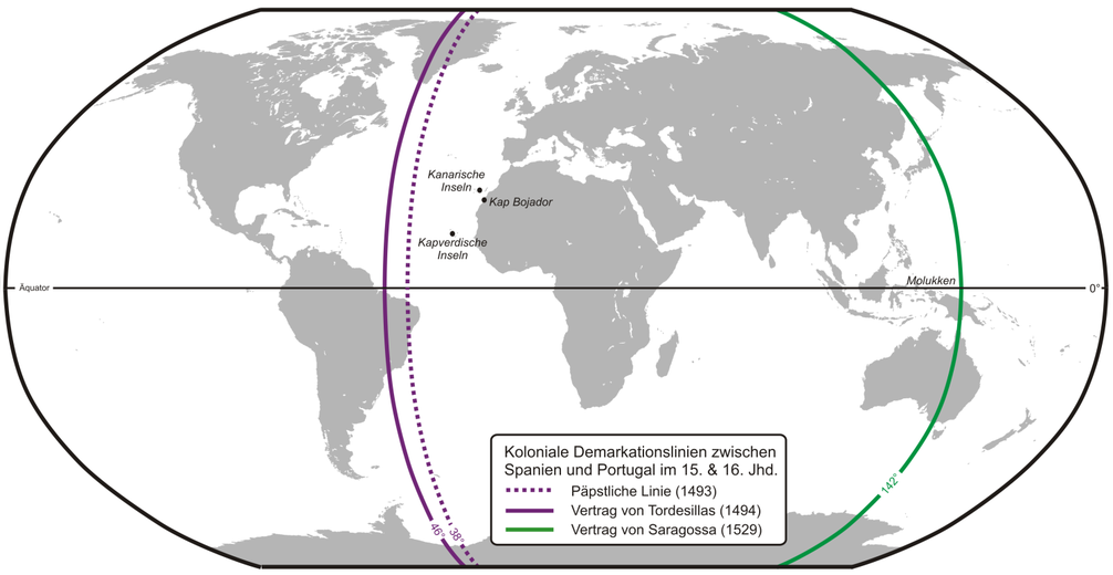 Die Aufteilung der Welt zwischen Spanien und Portugal