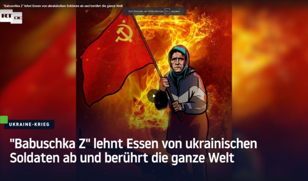 Bild: Screenshot RT DE / Eigenes Werk