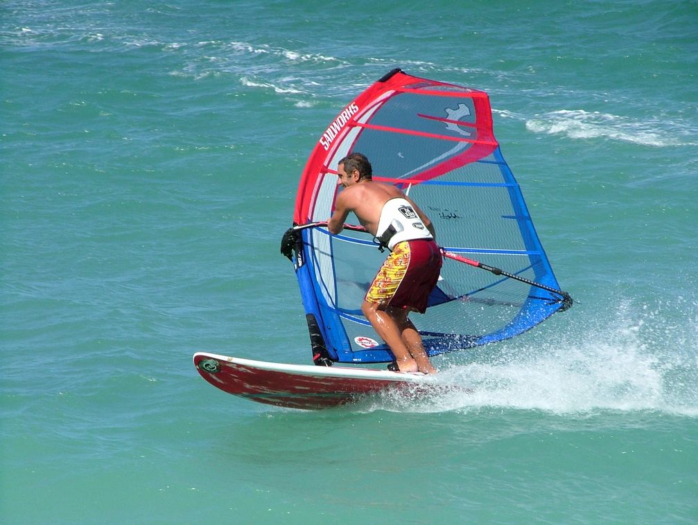 Windsurfing is a typical surface water sport.