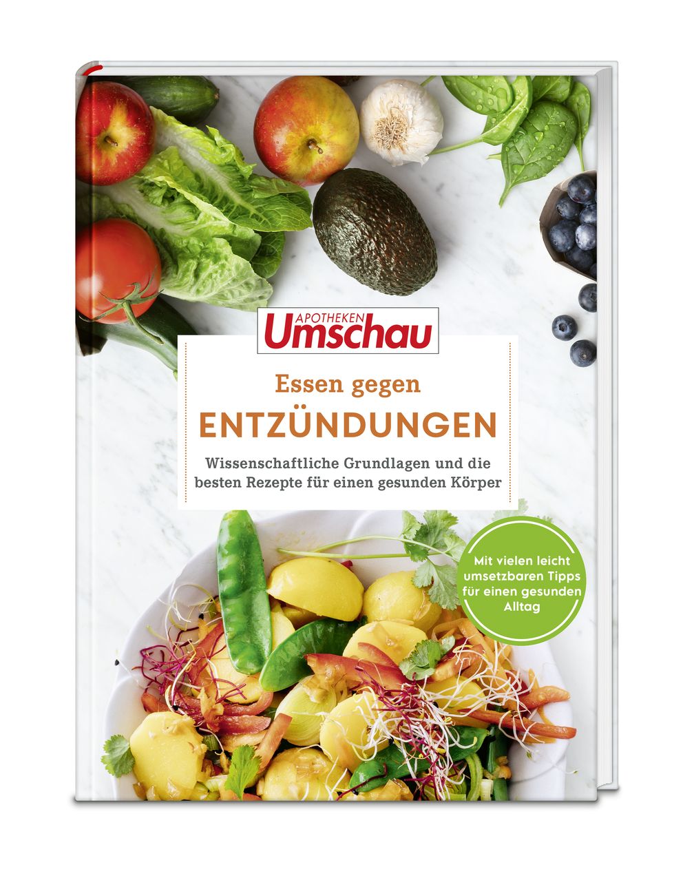 Titelcover des Apotheken Umschau-Ratgeberbuchs "Essen gegen Entzündungen" .  Bild: Wort & Bild Verlag Fotograf: Wort & Bild Verlag