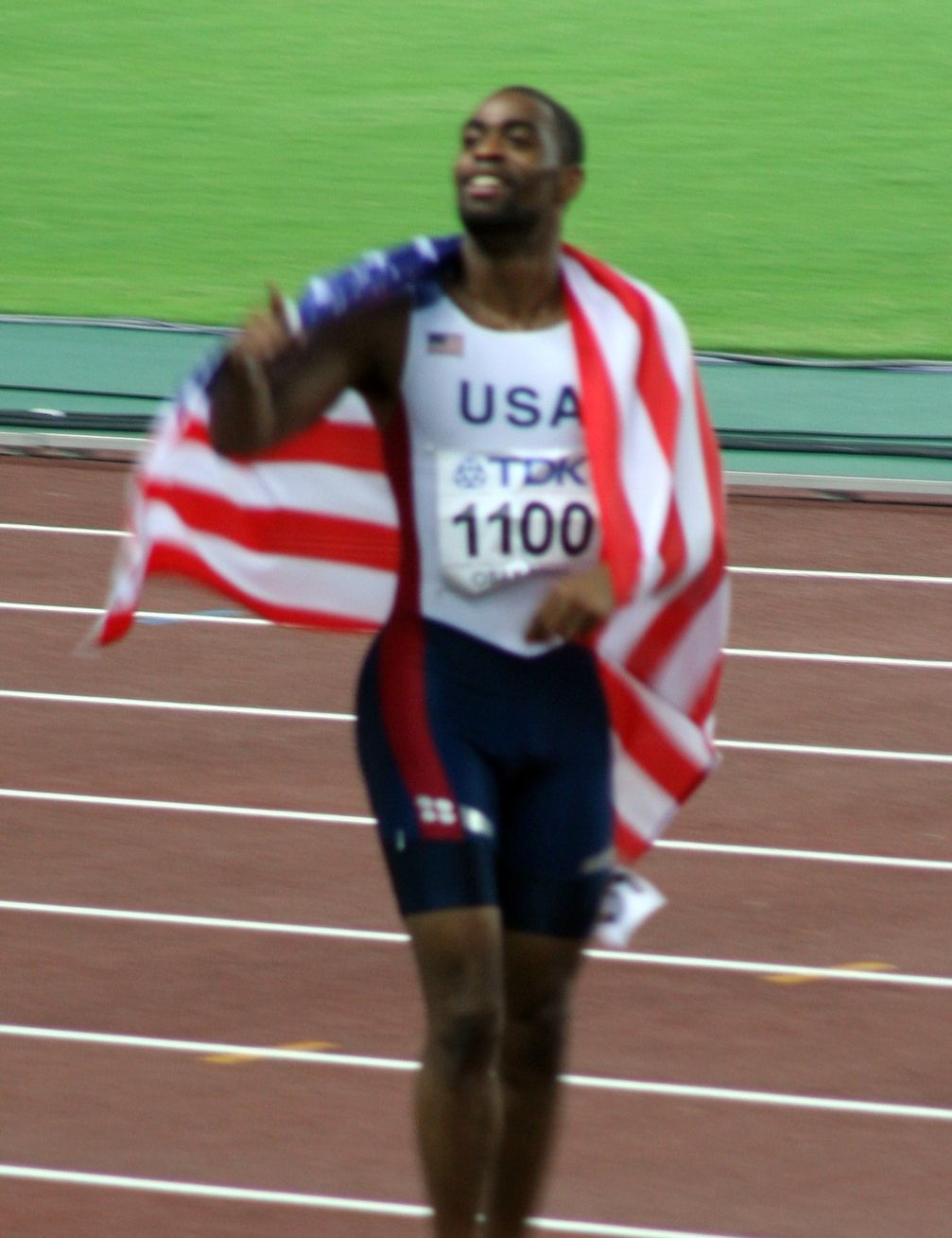 Tyson Gay als Sieger bei den Leichtathletik-Weltmeisterschaften 2007