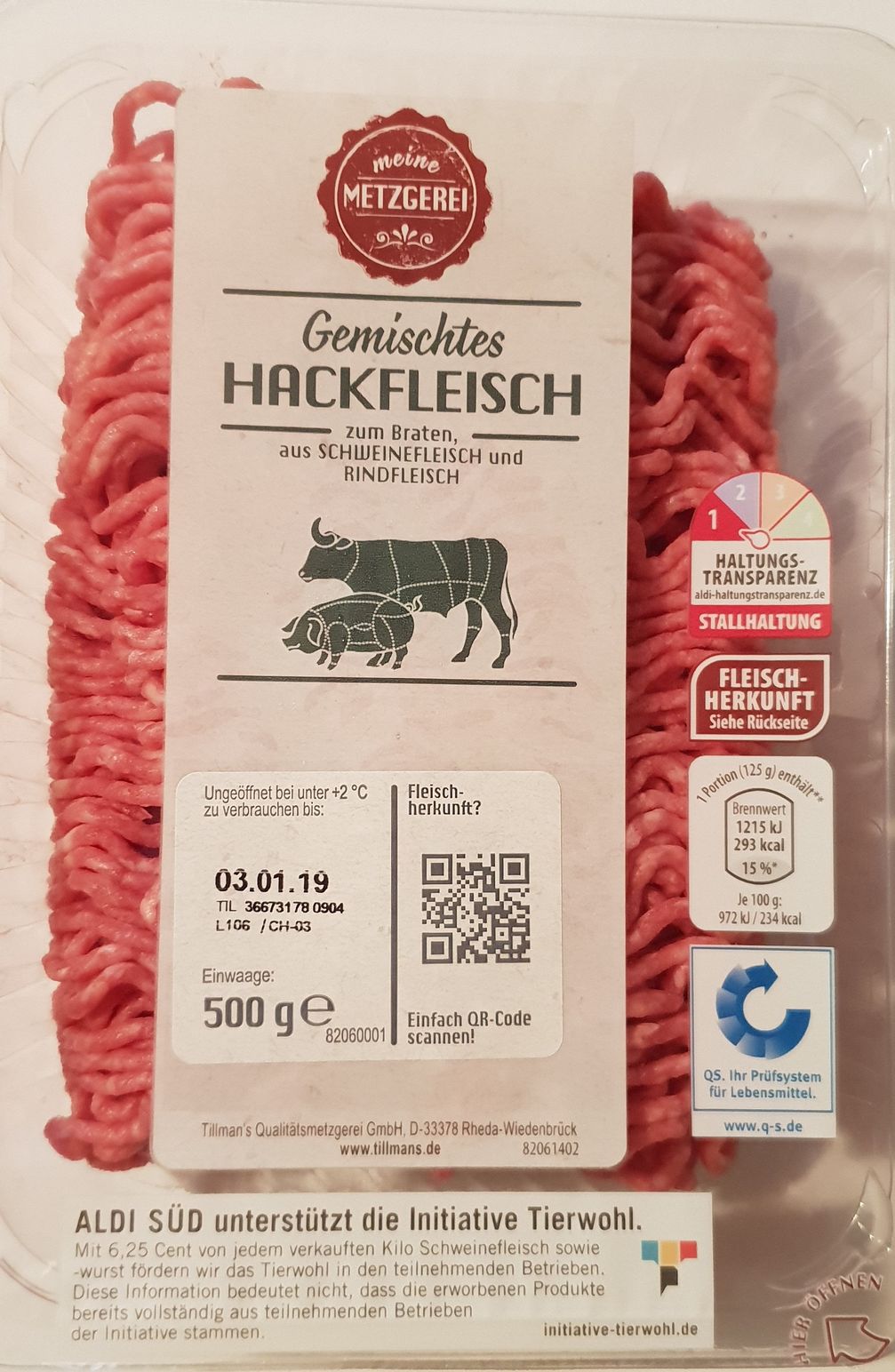 meine Metzgerei - Gemischtes Hackfleisch", 500g