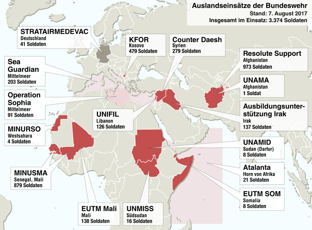 Bundeswehr in weltweiten Kriegseinsätzen