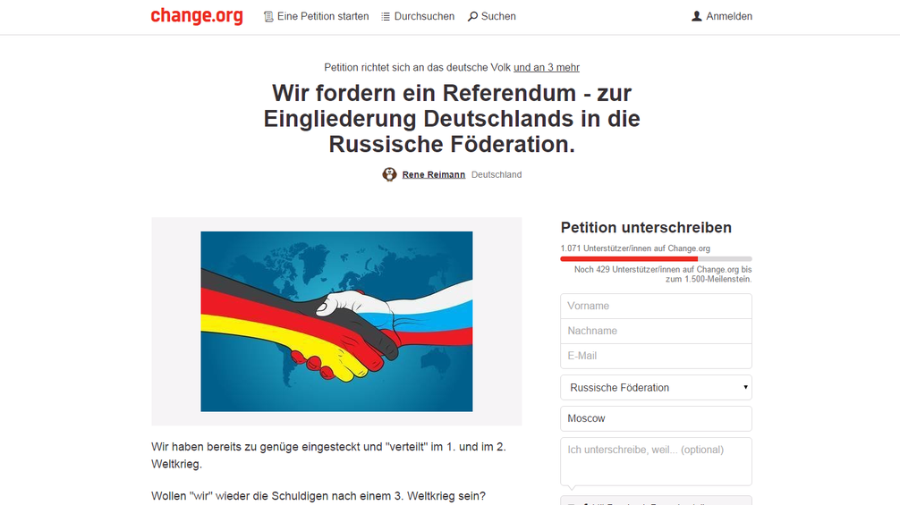 Bild: Screenshot/Change.org