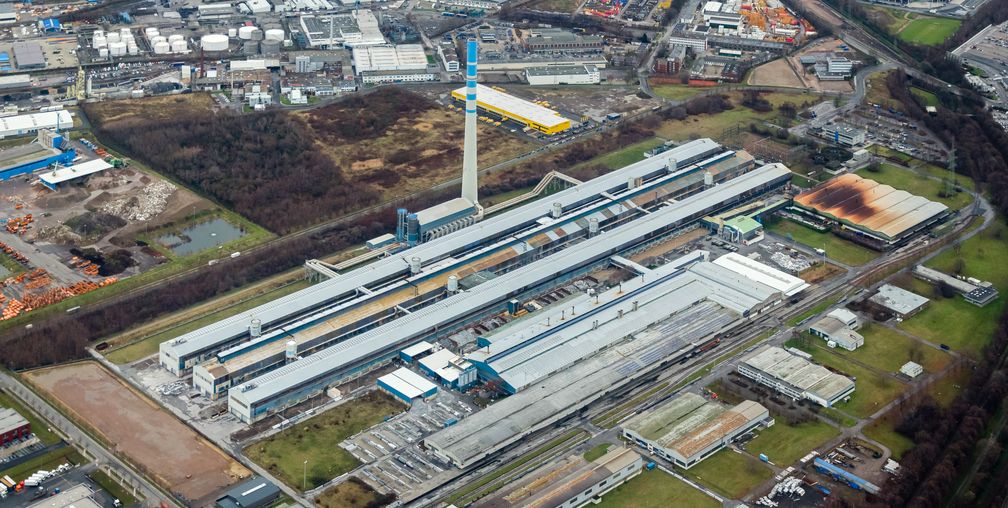 Luftaufnahme der Aluminium-Hütte in Essen