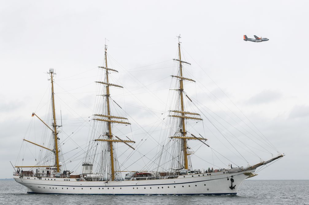 Das Segelschulschiff Gorch Fock kehrt nach knapp sechjähriger Instandsetzung in den Heimathafen Kiel zurück in der Kieler Förde, am 04.10.2021. Bild: Bundeswehr / Marcel Kröncke Fotograf: Tanja Wendt