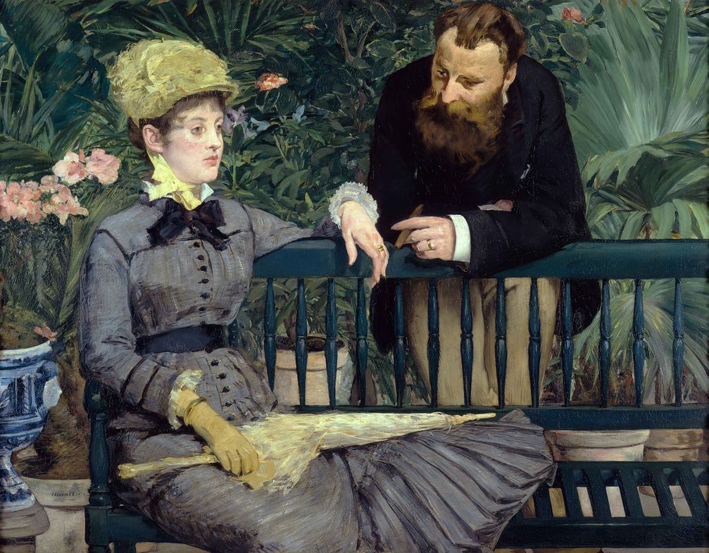 Edouard Manet (1832?1883): "Im Wintergarten", 1878/79, Öl auf Leinwand, 115 x 150 cm. Staatliche Museen zu Berlin, Nationalgalerie, Jörg P. Anders  Bild: ZDF und Staatliche Museen zu Ber Fotograf: Staatliche Museen zu Berlin