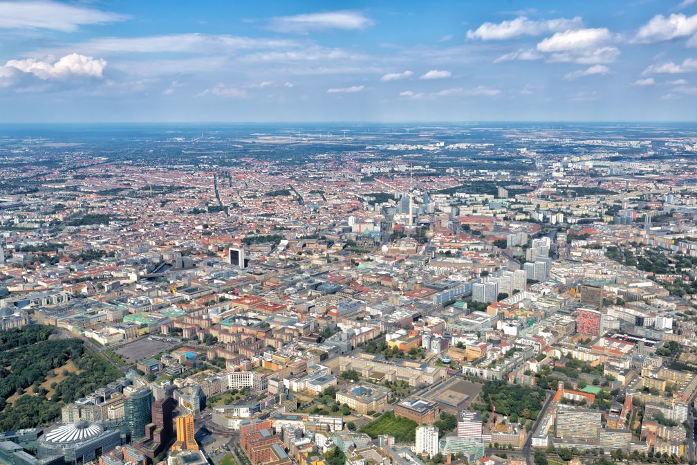 Berlin: Ausdehnung des Stadtraums vom Zentrum in Richtung Norden