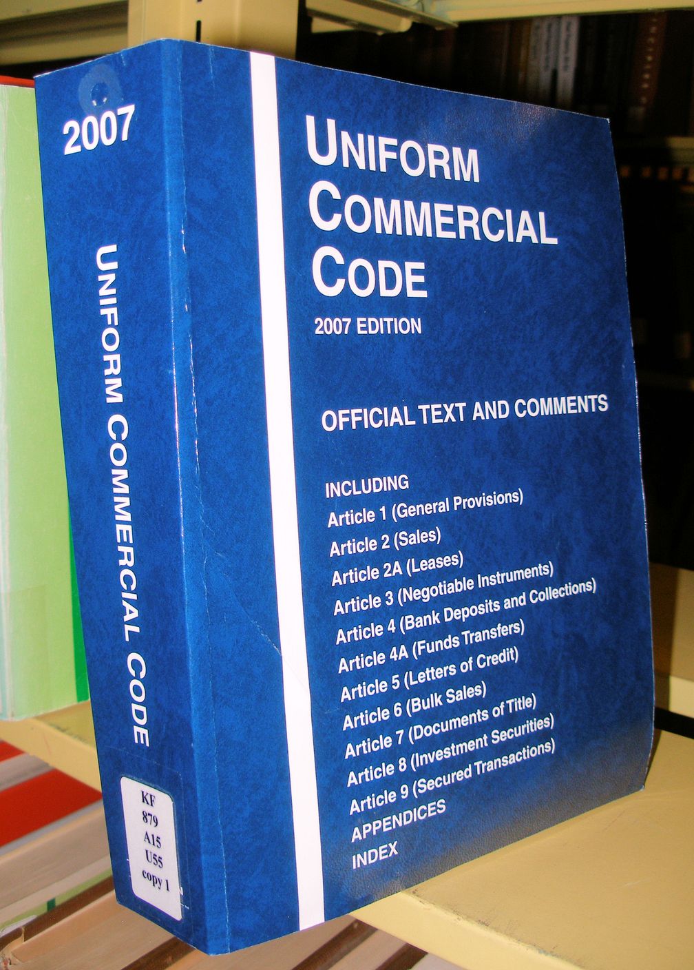 Band der 2007er-Ausgabe des Uniform Commercial Code (UCC), deutsch Einheitliches Handelsgesetzbuch oder auch Römisches Seerecht