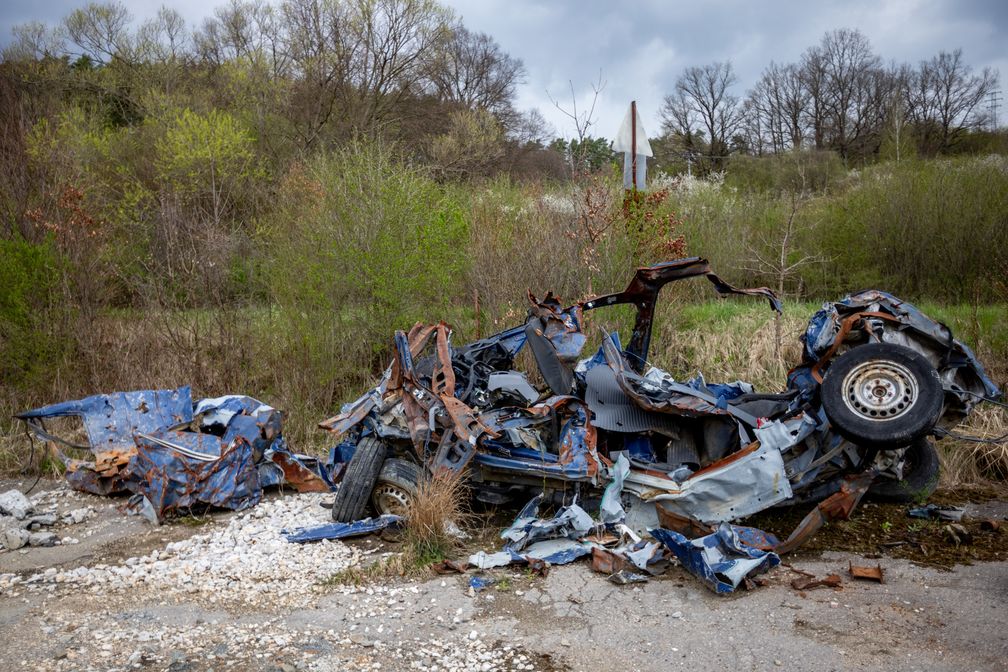 Trümmer nach der Explosion in einem tschechischen Munitionslager in Vrbětice im Jahr 2014. (3. Mai 2021) Bild: Vladimir Prycek/CTK / RT DE