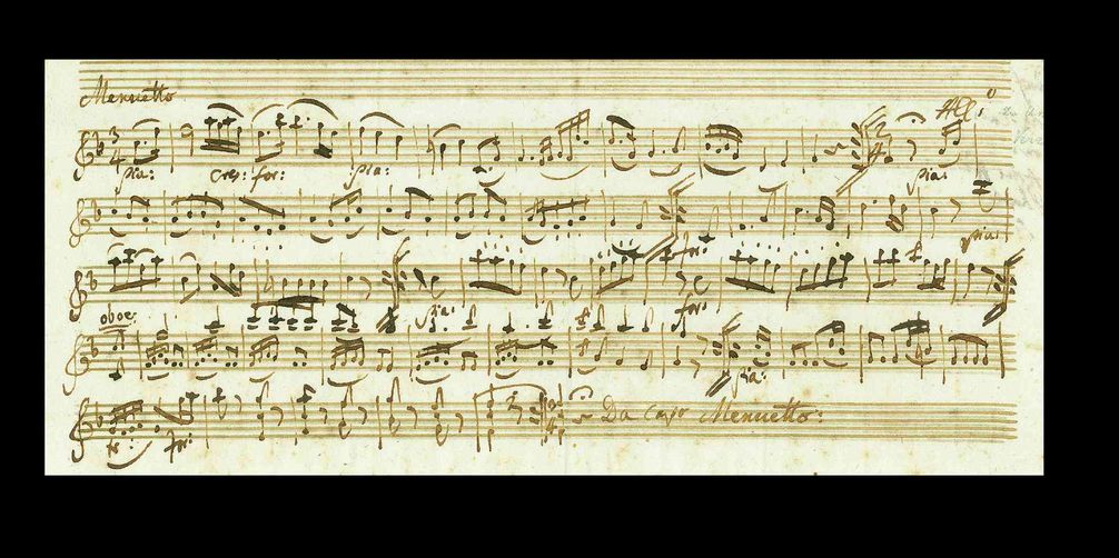 Mozart-Manuskript, 1783 (Ausschnitt) / Bild: J.A.Stargardt GmbH & Co. KG Fotograf: Michael Kersten