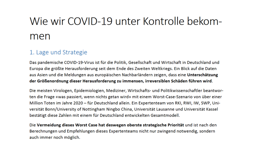 Das sogenannte "Panikpapier" aus dem Bundesinnenministerium zu Beginn der Corona-Krise, in der Regierungen erklärtermaßen psychologische Mechanismen und Angstszenarien unter Einbeziehung der Kinder zur Verhaltenssteuerung der Bevölkerungen einsetzen.