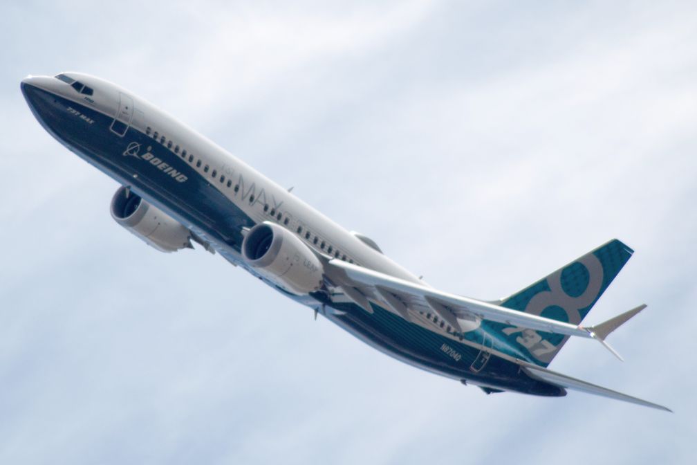 Boeing 737 MAX 8 während einer Flugvorführung