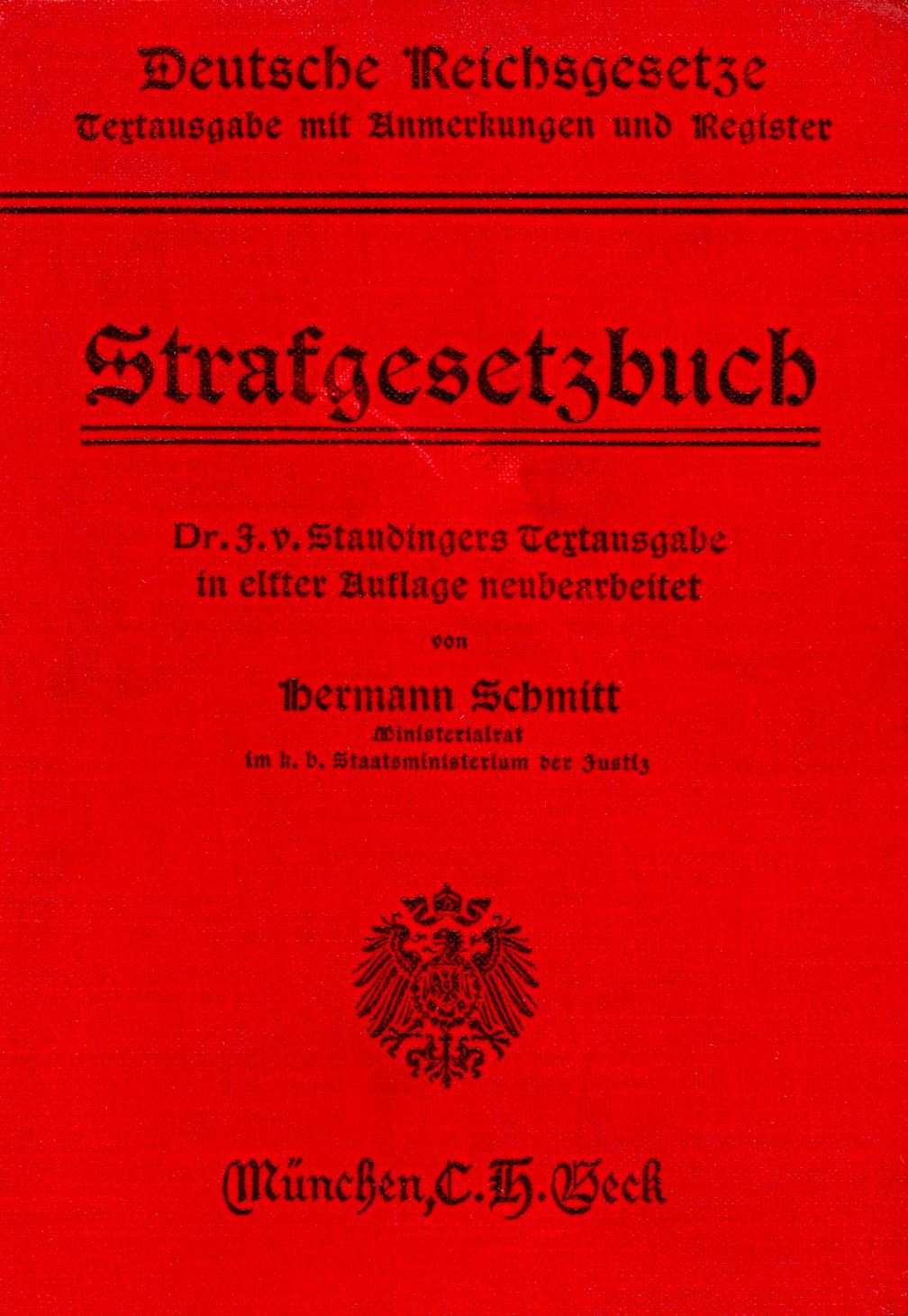 Deutsches Strafgesetzbuch von 1914 (Symbolbild)