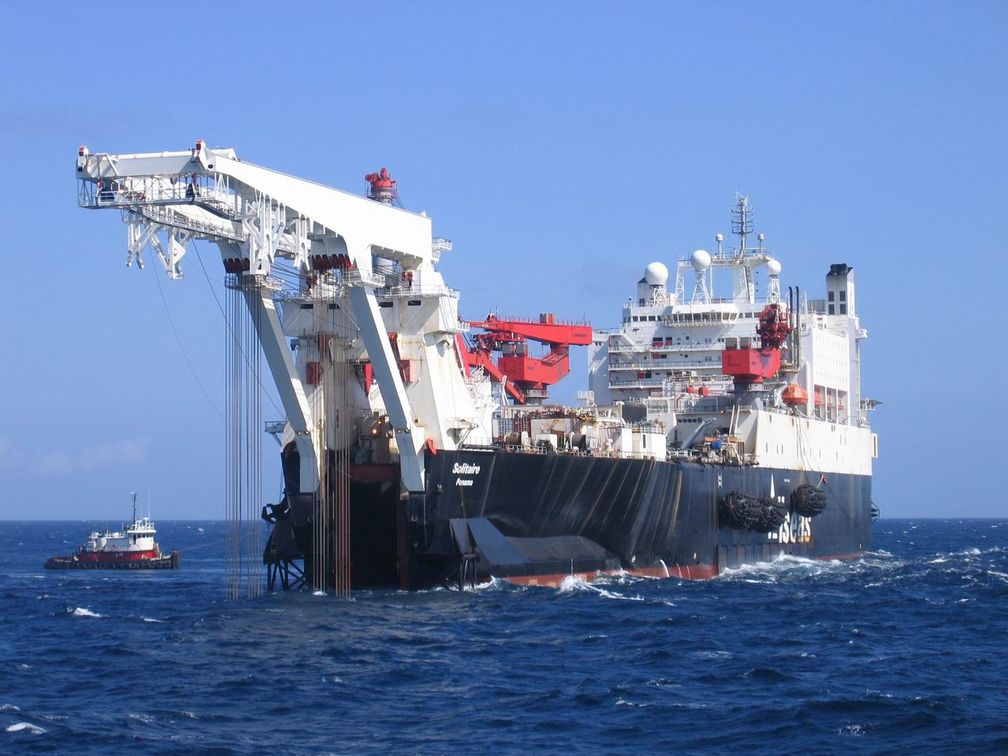 Die Solitaire, einer der größten Unterwasser-Pipeline verlger Schiffe.