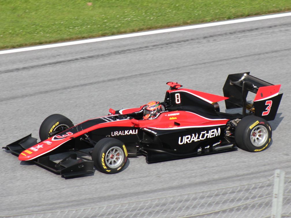 Mazepin racing at the 2018 Spielberg GP3 round