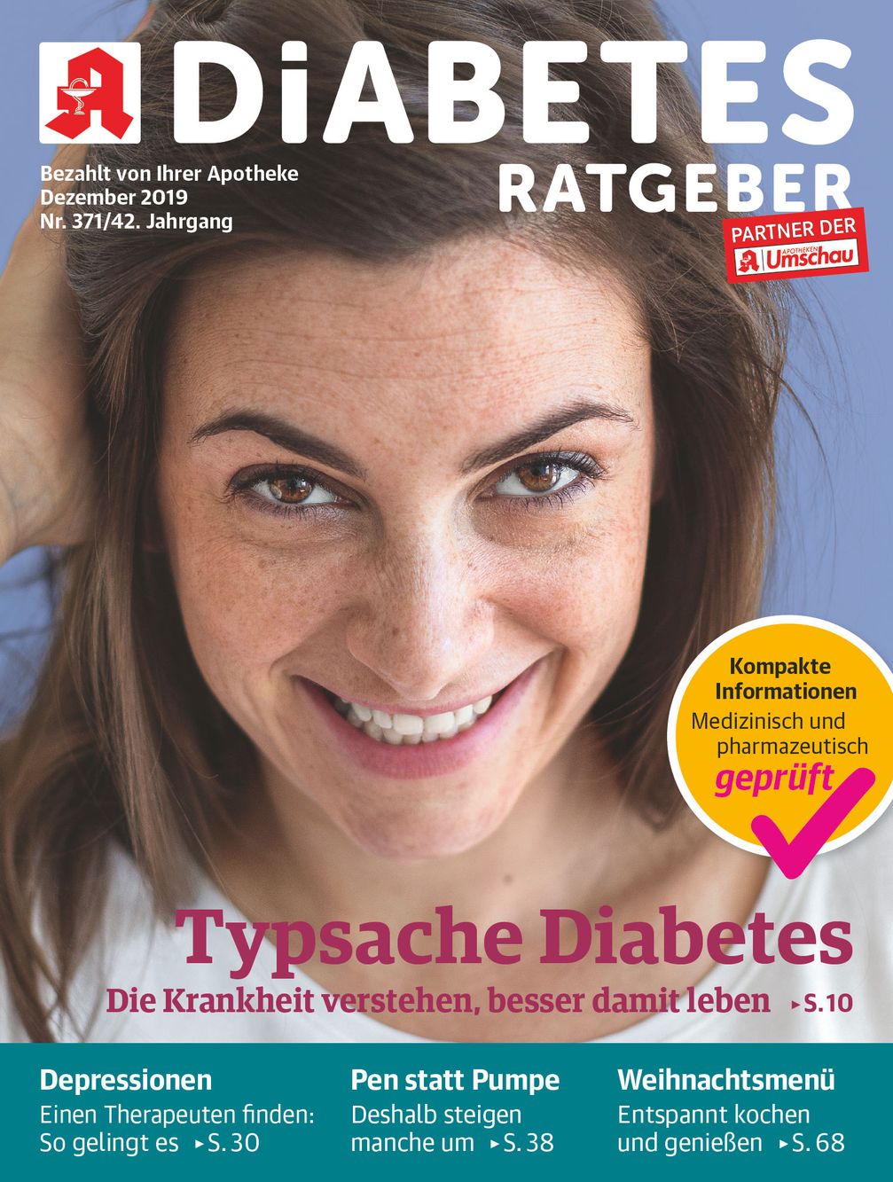 Titelbild Diabetes  Ratgeber 12/2019. Bild:     Wort&Bild Verlag GmbH & Co. KG