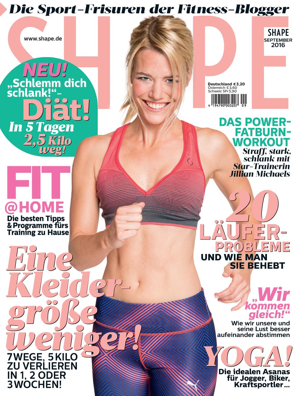 SHAPE-Cover der Ausgabe 09/2016. Bild: "obs/Bauer Media Group, Shape"