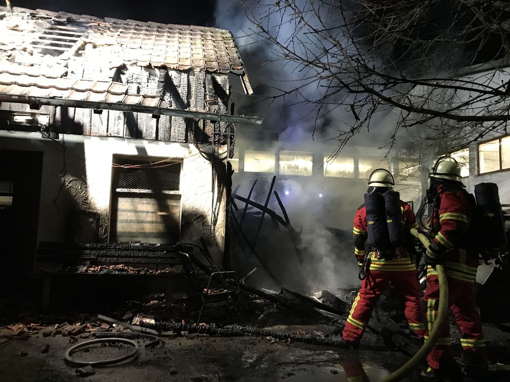 Löscharbeiten der Feuerwehr Wildberg Bild Markus Fritsch Kreisfeuerwehrverband Calw e.V.