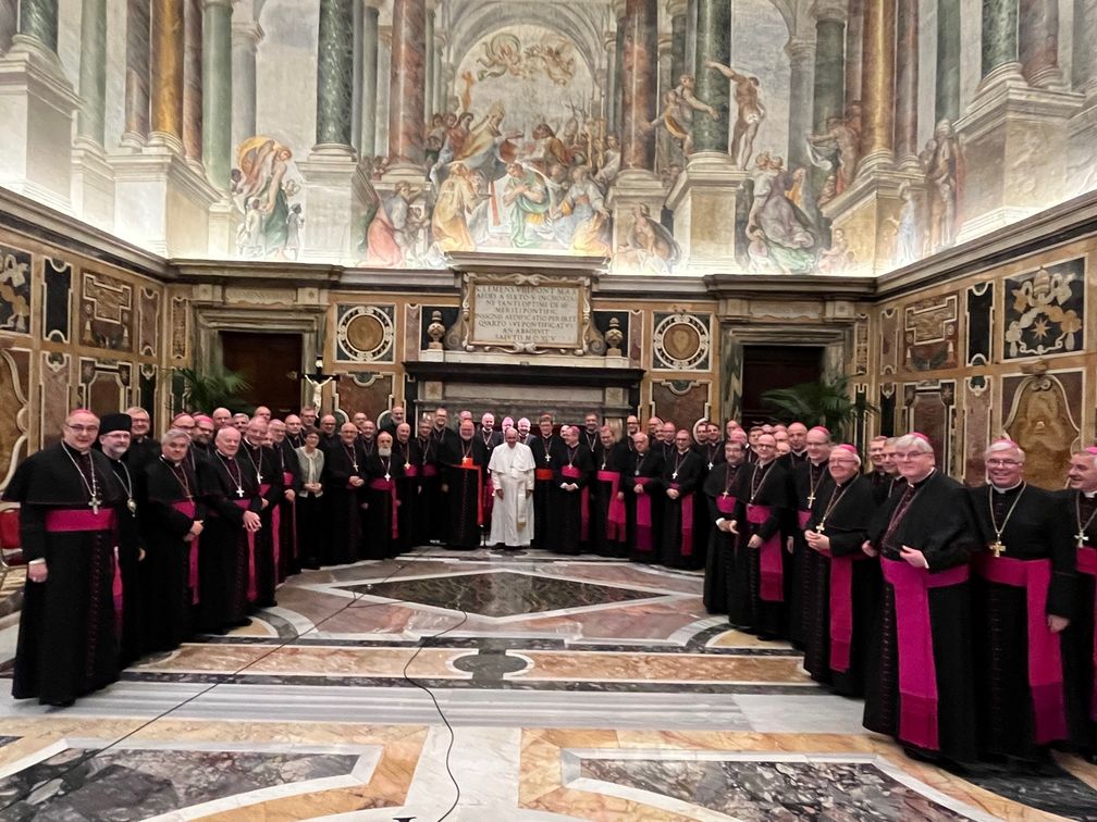 Audienz der deutschen Bischöfe bei Papst Franziskus anlässlich des Ad-limina-Besuchs in Rom Bild: Deutsche Bischofskonferenz Fotograf: Matthias Kopp