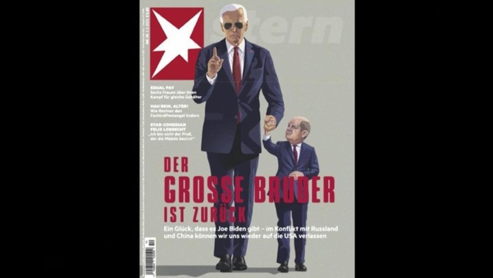 Cover des Magazins Stern Bild: Anti-Spiegel (https://www.anti-spiegel.ru/2023/das-russische-fernsehen-ueber-onkel-joe-und-klein-olaf/) / Eigenes Werk