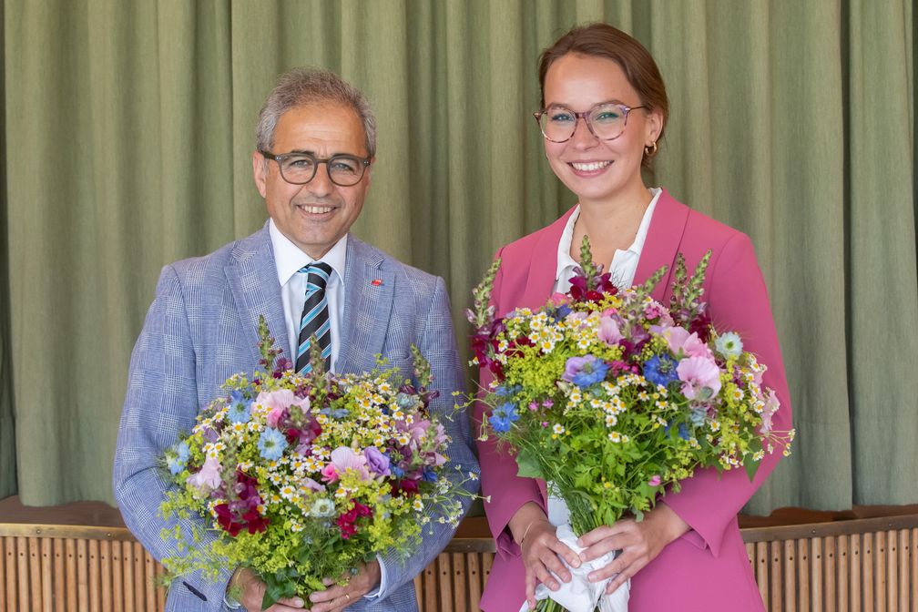 Der neue Vorsitzende des Landesrundfunkrats Niedersachsen, Dr. Mehrdad Payandeh, und seine Stellvertreterin Lisa Budde. Bild: Axel Herzig Fotograf: Axel Herzig