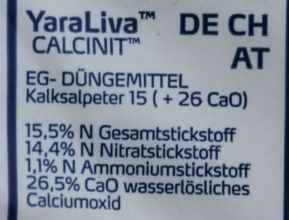 Kalksalpeter mit 14,4 % Nitratstickstoff