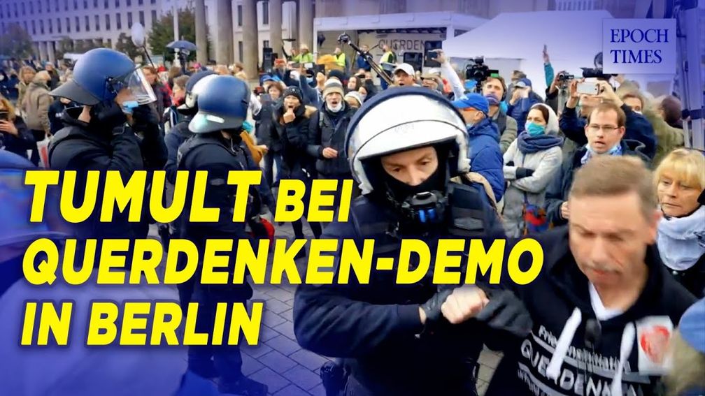 Bild: SS Video: "Tumult bei Querdenken-Demo in Berlin: Polizei zweifelte Atteste an" (https://youtu.be/ODzDkb8kHng) / Eigenes Werk