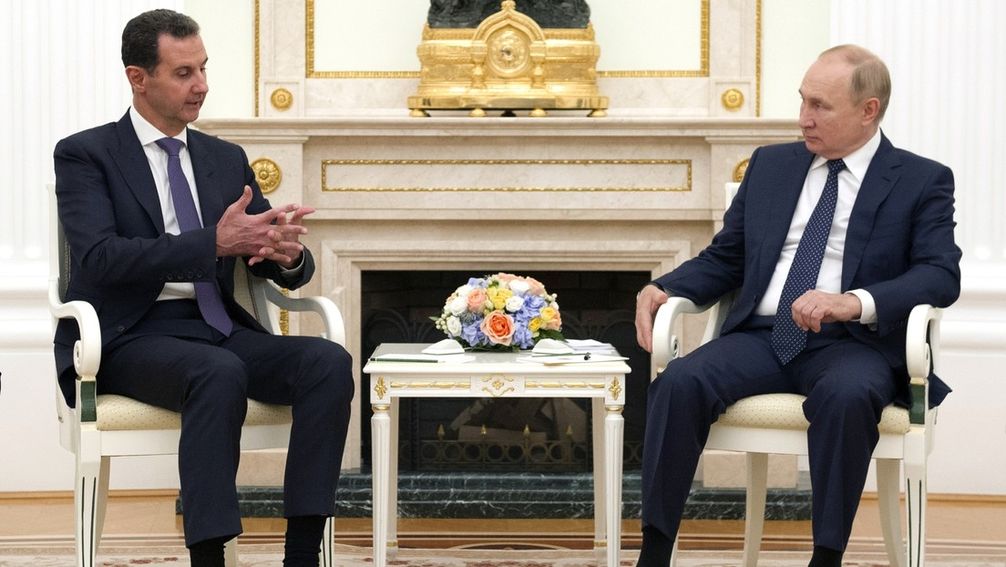 Der russische Präsident Wladimir Putin bei einem Treffen mit seinem syrischen Amtskollegen Baschar al-Assad in Moskau am 13. September 2021
