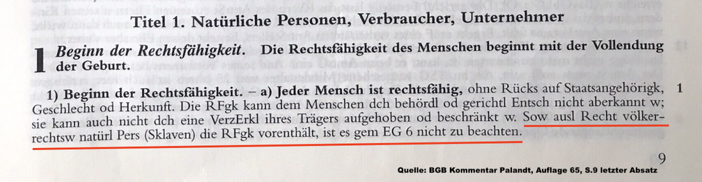 Klar ist also: Natürliche Personen sind Sklaven und diese Sklaven als Objekte/Sachen können aufgrund ihrer Rechtsfähigkeit als Prozesspartei selbst angeklagt werden und nicht mehr ihr Eigentümer.