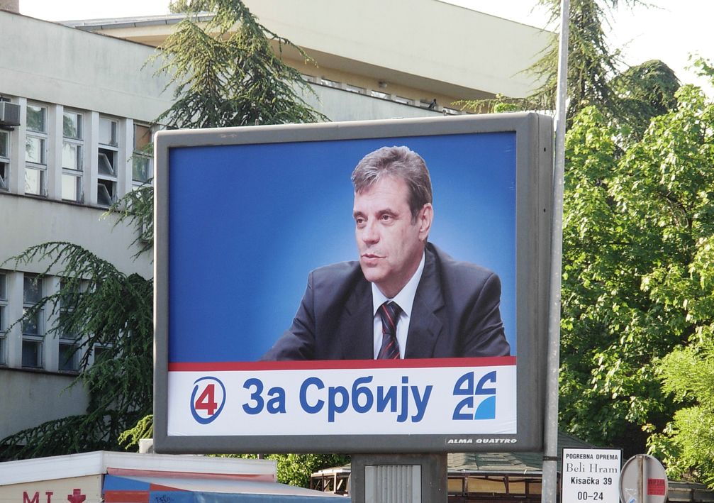 Vojislav Koštunica on election billboard - 2012 Serbian elections