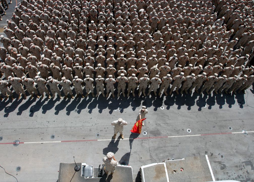 US-Marinesoldaten auf der  USS Kearsarge