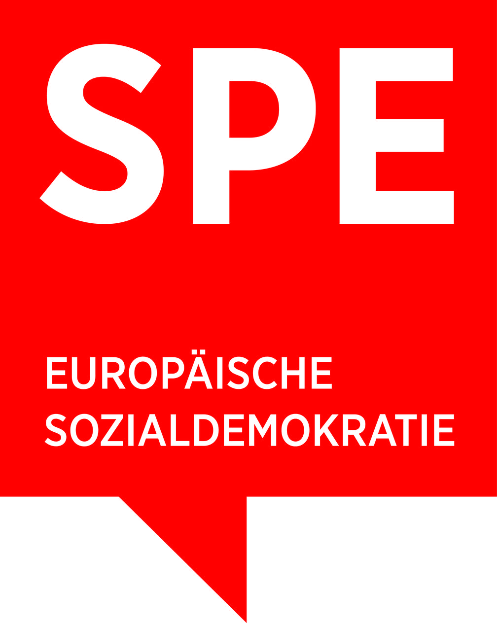 Sozialdemokratische Partei Europas (SPE; englisch Party of European Socialists, PES; französisch Parti socialiste européen, PSE)  Logo