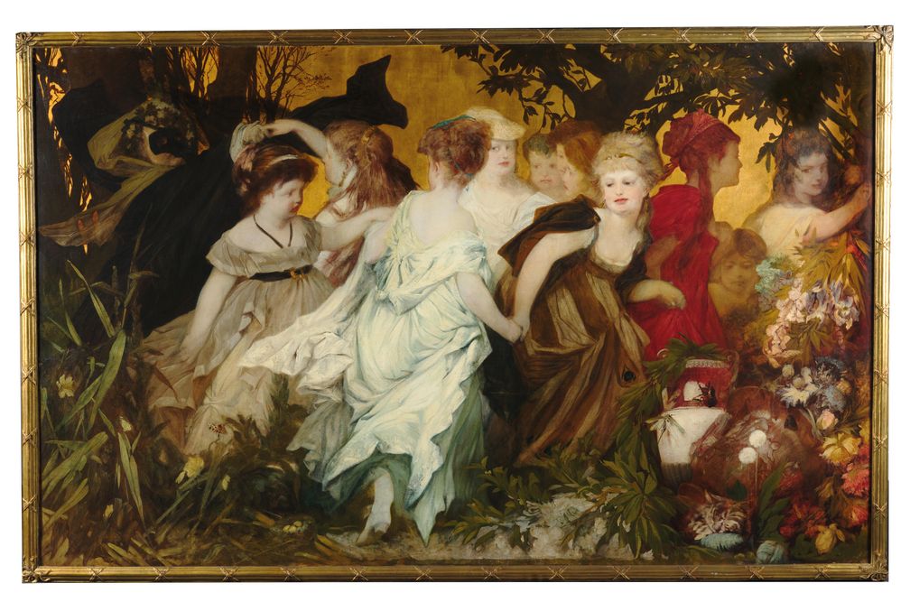 Hans Makart, Moderne Amoretten, Triptychon, signiert auf der Mitteltafel, Öl auf Leinwand, 147 x 236 cm, gerahmt Bild: Dorotheum Fotograf: Dorotheum