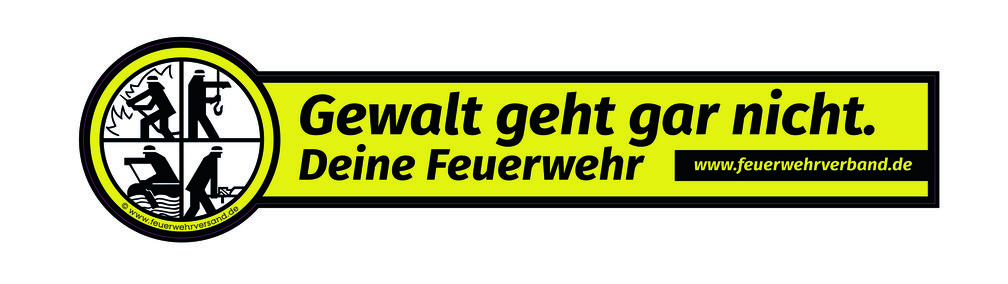 Grafik "Gewalt geht gar nicht" des Deutschen Feuerwehrverbandes.