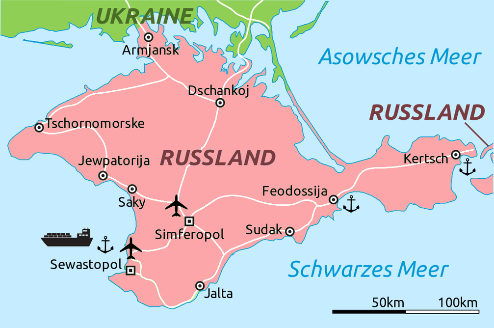 Karte der russischen Halbinsel Krim