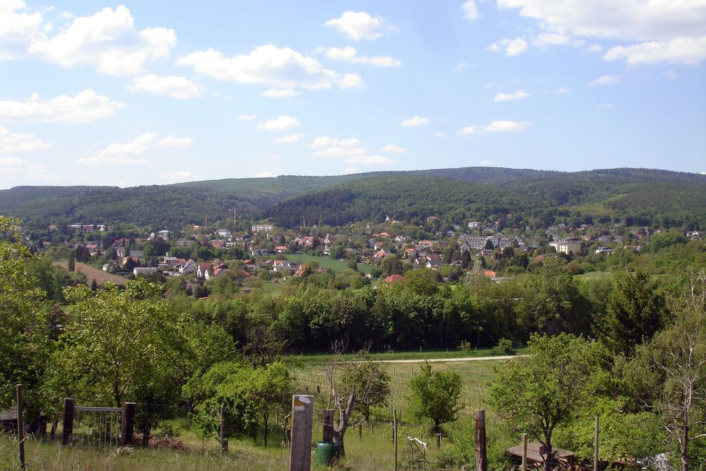 Blick vom Wetterkreuz auf Bad Sauerbrunn