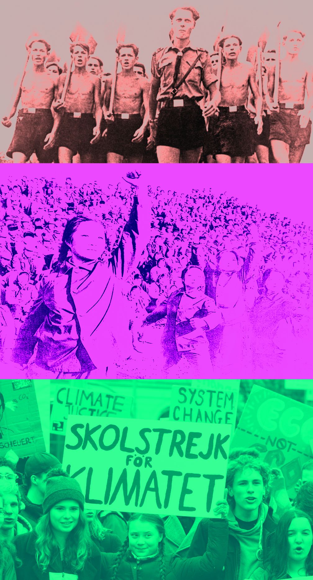 Stehts ohne Fakten aber immer Mißbraucht: Von oben nach unten: Hitlerjugend, Kulturrevolutionsjugend, Klimajugend (Symbolbild)