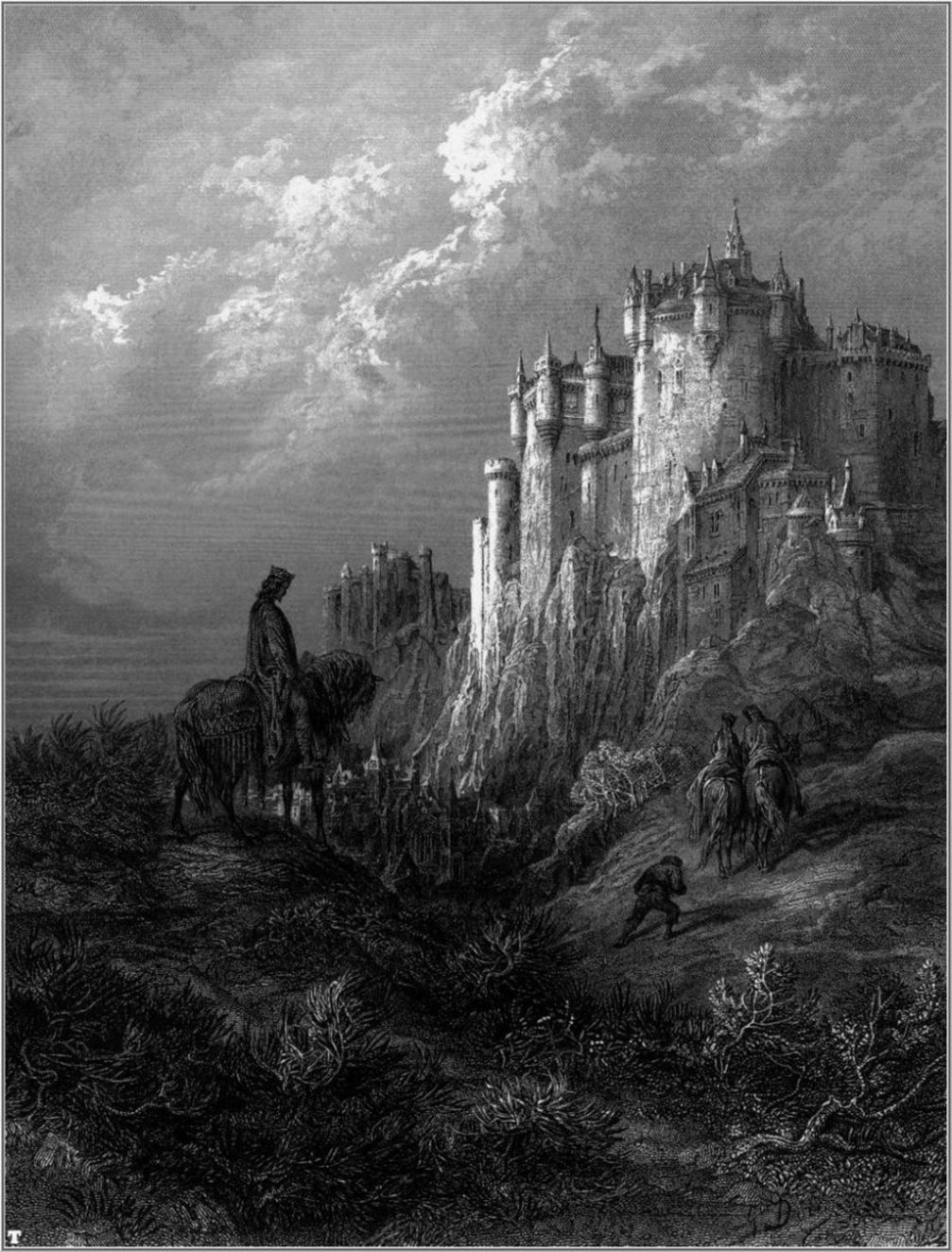 Camelot auf einer Illustration aus Gustave Dorés „Idylls of the King“, 1868