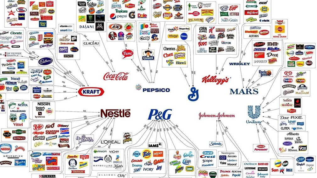 Diese 10 Konzerne produzieren nahezu alles was im täglichen Handel gekauft wird.