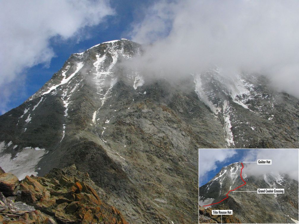 Zustieg zur Hütte über das Grand Couloir