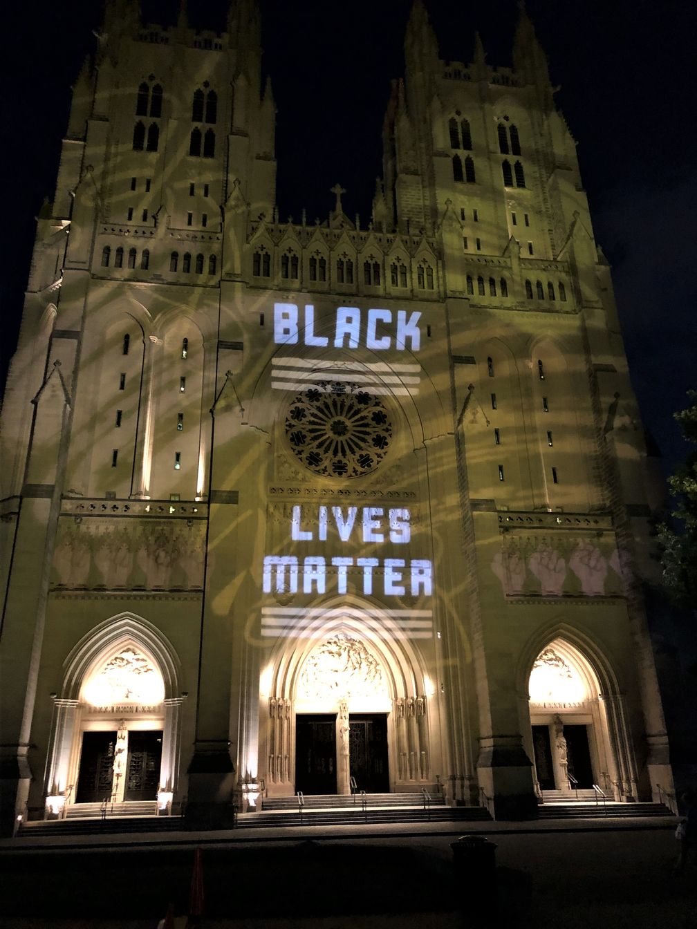 Fassade der Washington National Cathedral, 10. Juni 2020