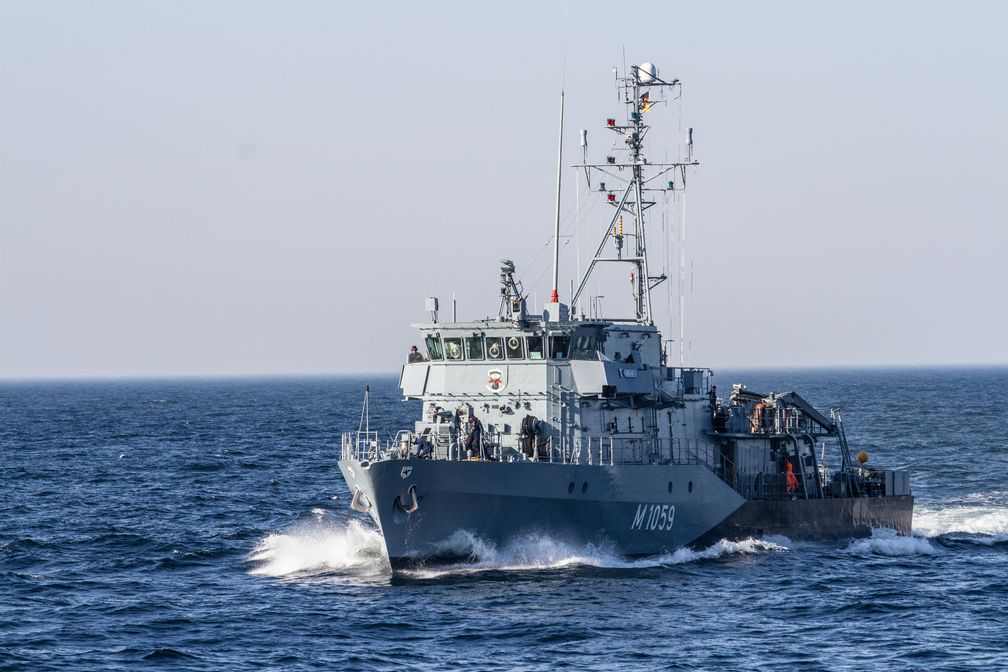 Das Minenjagdboot M 1059 Weilheim. Bild: Bundeswehr / Marcel Kröncke