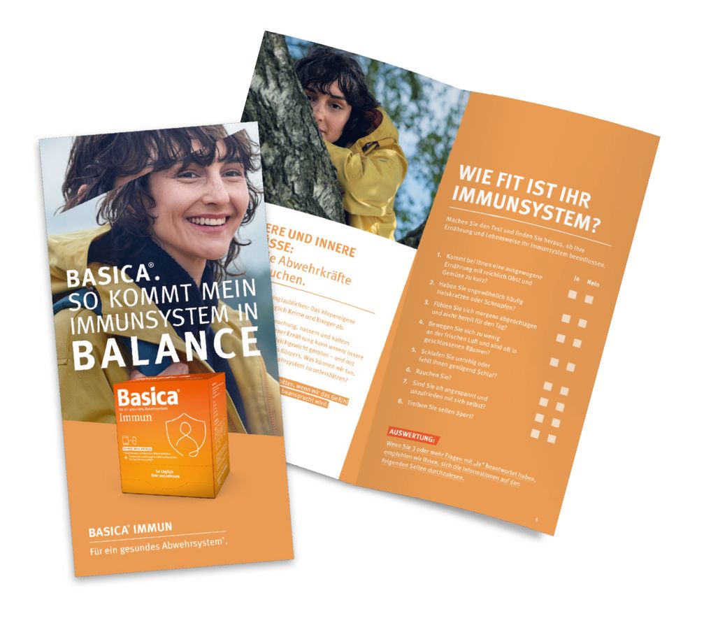 Tipps wie Ihr Immunsystem wieder in Balance kommt, finden sie in der Broschüre von Basica®. Kostenloser Download unter https://www.basica.com/de/Balance-Wohlbefinden/Unser-Immunsystem Fotorechte und -verwendung:
Verwendung der Fotos kostenfrei und nur im Textzusammenhang mit dieser Pressemitteilung und Nennung der ©Bildquelle genehmigt! / Weiterer Text über ots und www.presseportal.de/nr/79747 / Die Verwendung dieses Bildes für redaktionelle Zwecke ist unter Beachtung aller mitgeteilten Nutzungsbedingungen zulässig und dann auch honorarfrei. Veröffentlichung ausschließlich mit Bildrechte-Hinweis. Bildrechte: Protina Pharmazeutische GmbH Fotograf: ©Basica Immun