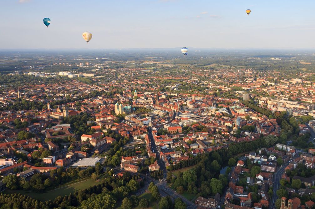 Luftaufnahme der Innenstadt von Münster, 2009