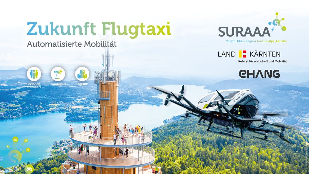 Automatisiertes Flugtaxi, Bild: Fotomontage