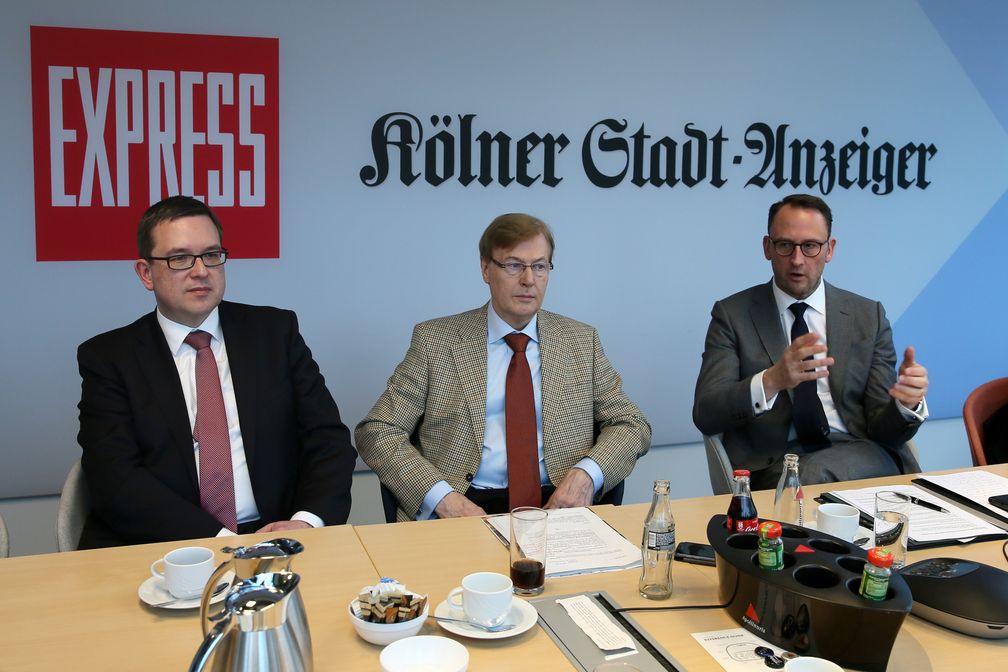 Markus Hartmann, Oberstaatsanwalt und Leiter der ZAC NRW, Peter Biesenbach, Minister der Justiz des Landes Nordrhein-Westfalen, und Dr. Tobias Schmid, Direktor der Landesanstalt für Medien NRW, (v.l.n.r.)