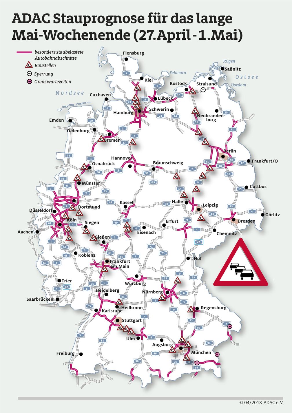 Stausituation auf Deutschlands Autobahnen