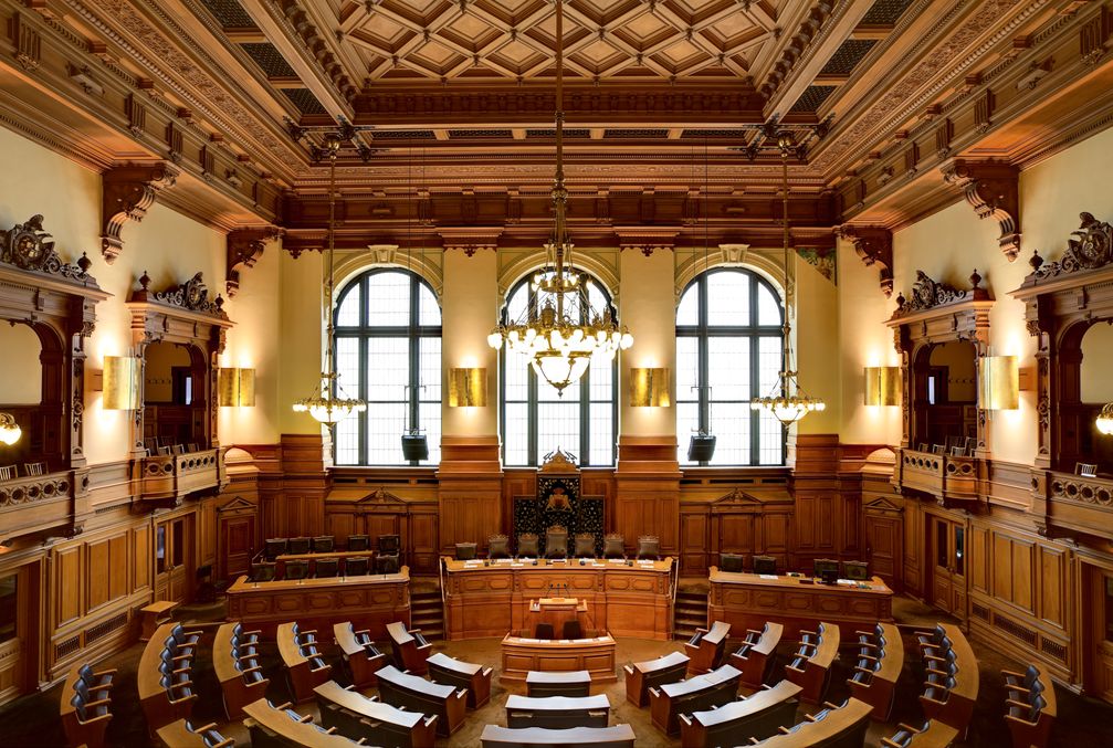 Hamburg Rathaus: Plenarsaal der Bürgerschaft