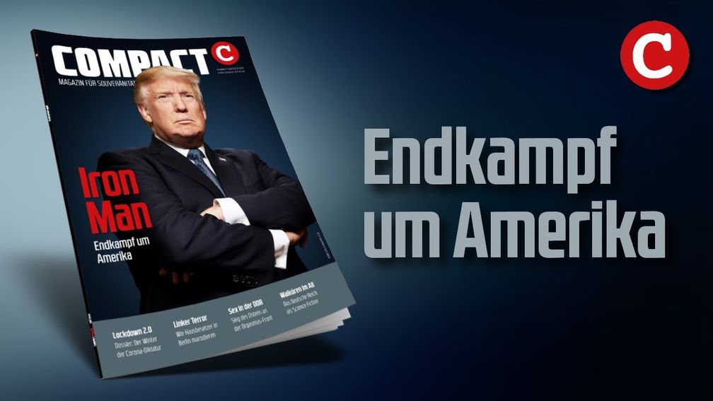 Bild: Screenshot Video: "Iron Man. Endkampf um Amerika! Trump vor Wiederwahl!: COMPACT 11/2020" (https://youtu.be/Wy2nwKnQE8s) / Eigenes Werk